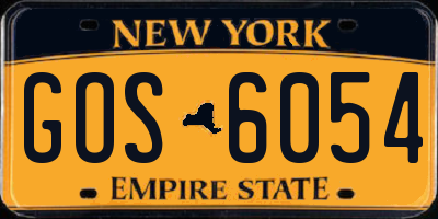 NY license plate GOS6054