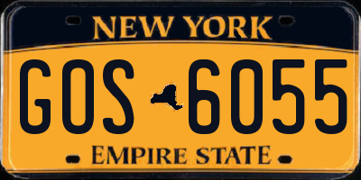NY license plate GOS6055