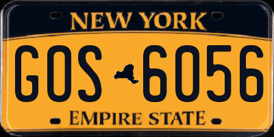 NY license plate GOS6056