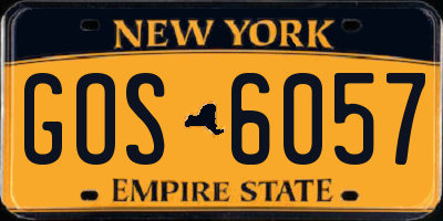 NY license plate GOS6057