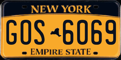 NY license plate GOS6069