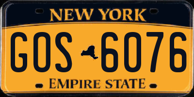 NY license plate GOS6076