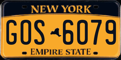 NY license plate GOS6079