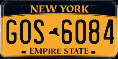 NY license plate GOS6084
