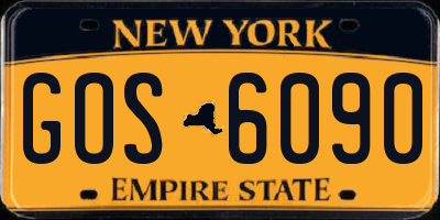 NY license plate GOS6090