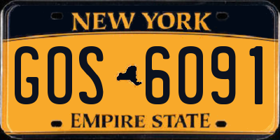 NY license plate GOS6091