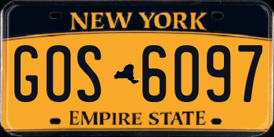 NY license plate GOS6097