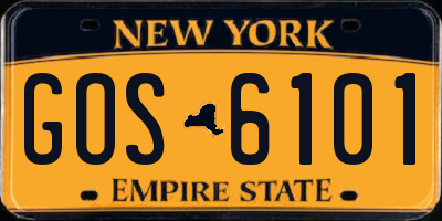 NY license plate GOS6101
