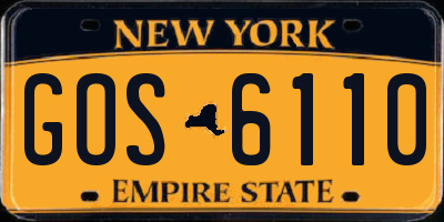 NY license plate GOS6110