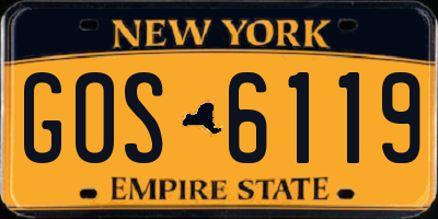 NY license plate GOS6119