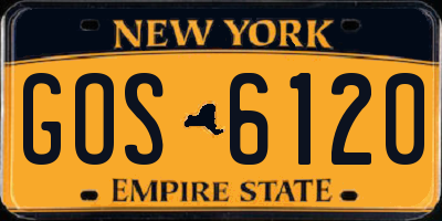 NY license plate GOS6120