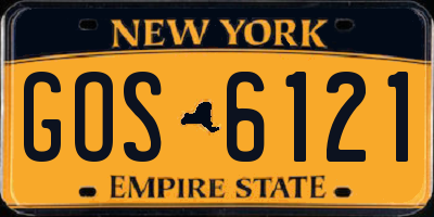 NY license plate GOS6121