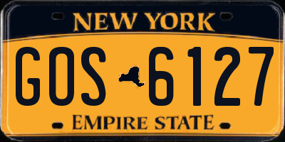 NY license plate GOS6127