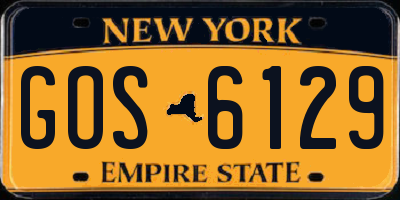 NY license plate GOS6129