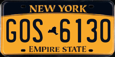 NY license plate GOS6130
