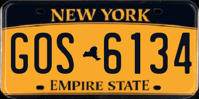 NY license plate GOS6134