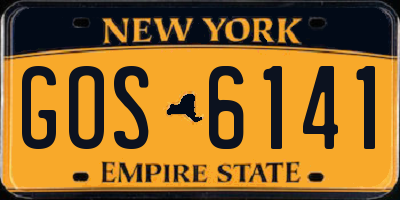 NY license plate GOS6141