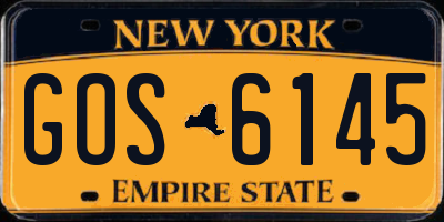 NY license plate GOS6145