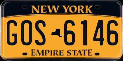NY license plate GOS6146