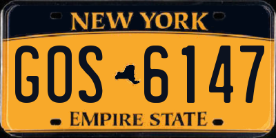 NY license plate GOS6147