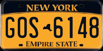 NY license plate GOS6148