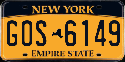 NY license plate GOS6149
