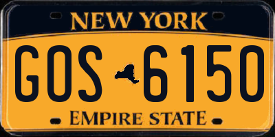 NY license plate GOS6150