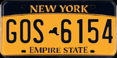 NY license plate GOS6154