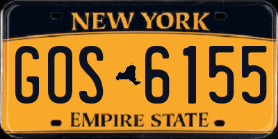 NY license plate GOS6155