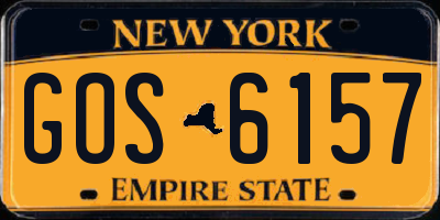 NY license plate GOS6157