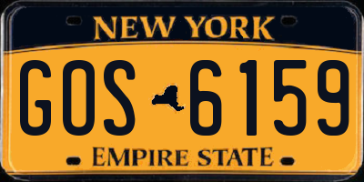 NY license plate GOS6159