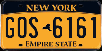 NY license plate GOS6161