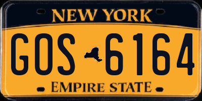 NY license plate GOS6164
