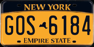 NY license plate GOS6184