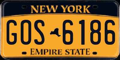 NY license plate GOS6186