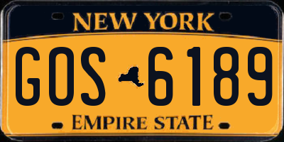 NY license plate GOS6189