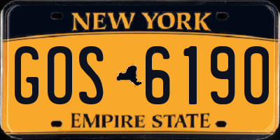NY license plate GOS6190