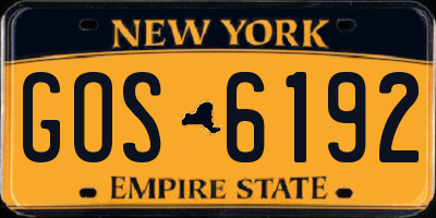 NY license plate GOS6192