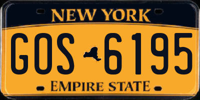 NY license plate GOS6195