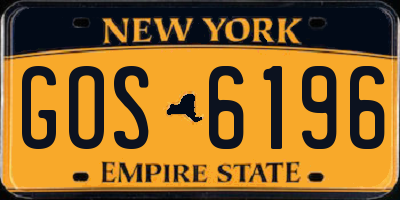NY license plate GOS6196