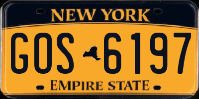 NY license plate GOS6197