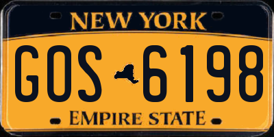 NY license plate GOS6198