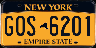 NY license plate GOS6201