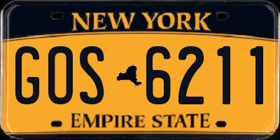 NY license plate GOS6211