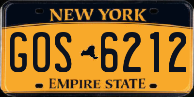 NY license plate GOS6212