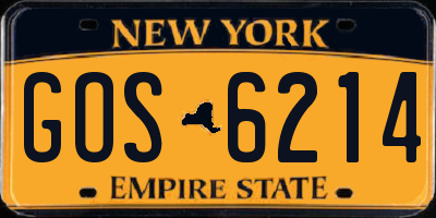NY license plate GOS6214
