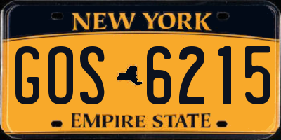 NY license plate GOS6215