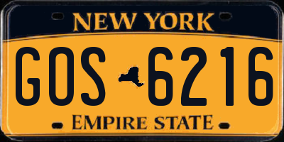 NY license plate GOS6216