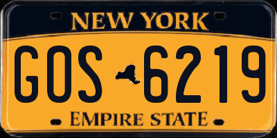 NY license plate GOS6219