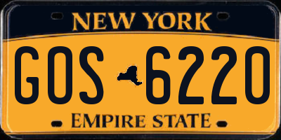 NY license plate GOS6220